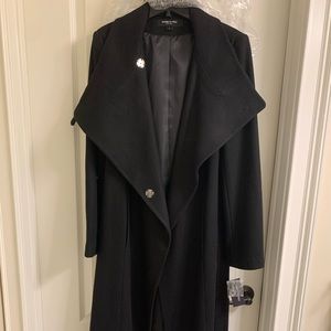 Kenneth Cole Fencer Melton Wool Cross Over Coat